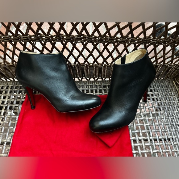 Christian Louboutin Belle Leather Red-Sole Ankle Boots Black Leather - Picture 13 of 14